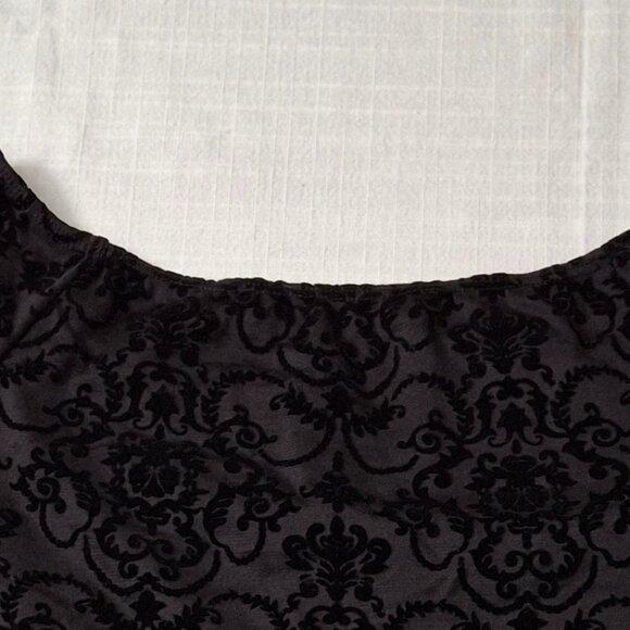 Holiday Party Burnout Velvet Flocked Peplum Corset Cap Sleeves Size M Sweetheart - Picture 7 of 16